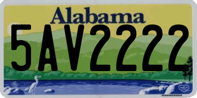 AL license plate 5AV2222