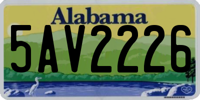 AL license plate 5AV2226