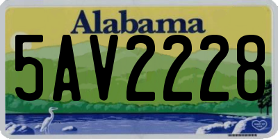 AL license plate 5AV2228