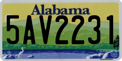 AL license plate 5AV2231