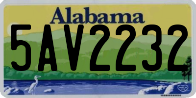 AL license plate 5AV2232
