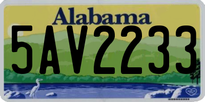 AL license plate 5AV2233