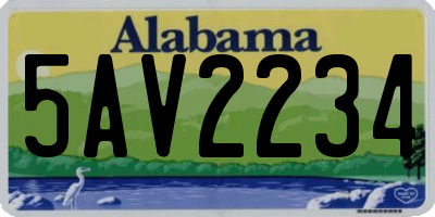 AL license plate 5AV2234