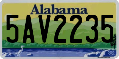 AL license plate 5AV2235