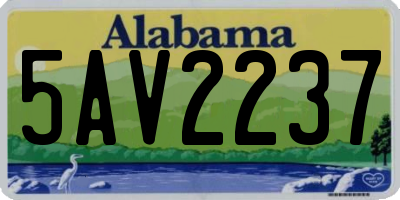 AL license plate 5AV2237