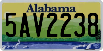 AL license plate 5AV2238