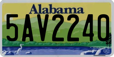 AL license plate 5AV2240