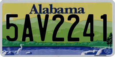 AL license plate 5AV2241