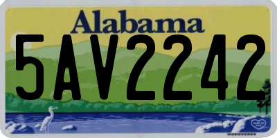AL license plate 5AV2242