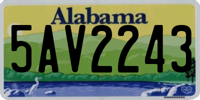 AL license plate 5AV2243