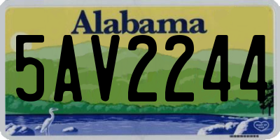 AL license plate 5AV2244