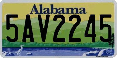 AL license plate 5AV2245