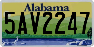 AL license plate 5AV2247
