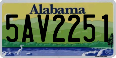 AL license plate 5AV2251