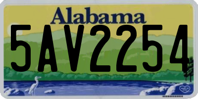AL license plate 5AV2254