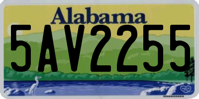 AL license plate 5AV2255