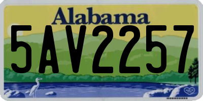AL license plate 5AV2257