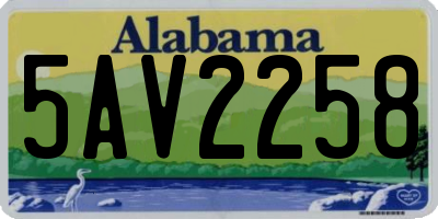 AL license plate 5AV2258