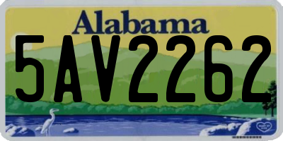 AL license plate 5AV2262