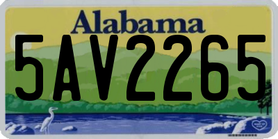 AL license plate 5AV2265