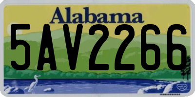 AL license plate 5AV2266