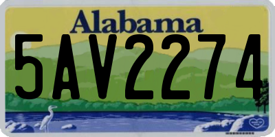 AL license plate 5AV2274