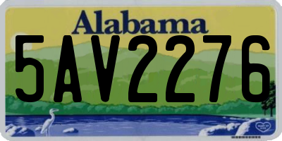 AL license plate 5AV2276