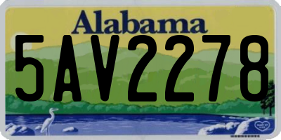 AL license plate 5AV2278
