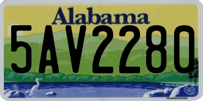 AL license plate 5AV2280
