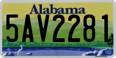AL license plate 5AV2281