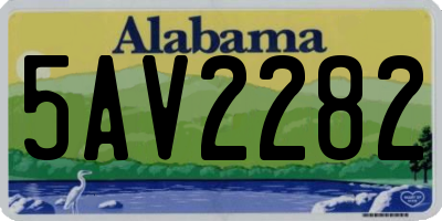 AL license plate 5AV2282