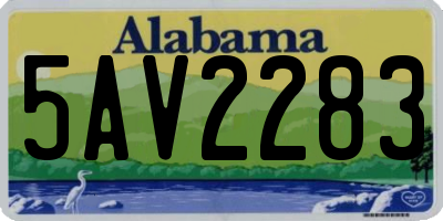 AL license plate 5AV2283