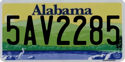 AL license plate 5AV2285