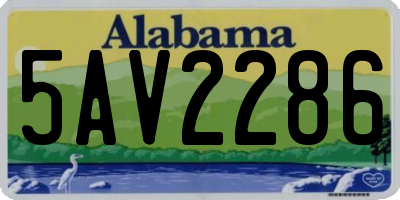 AL license plate 5AV2286