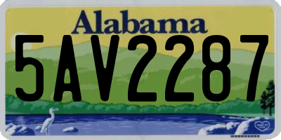 AL license plate 5AV2287
