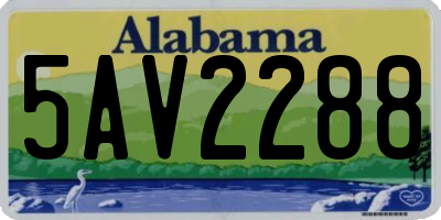 AL license plate 5AV2288