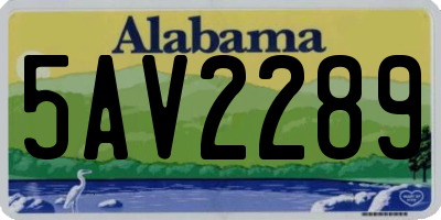 AL license plate 5AV2289