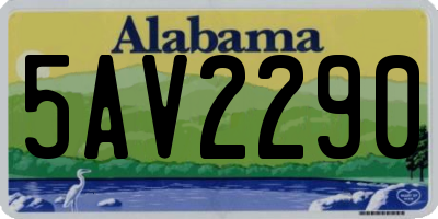 AL license plate 5AV2290