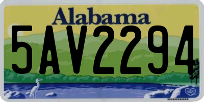 AL license plate 5AV2294