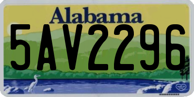 AL license plate 5AV2296