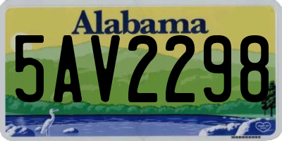 AL license plate 5AV2298