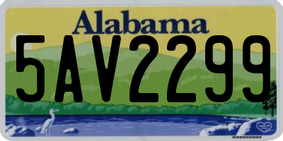 AL license plate 5AV2299