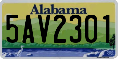 AL license plate 5AV2301