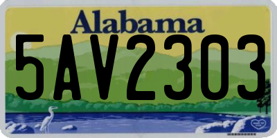 AL license plate 5AV2303