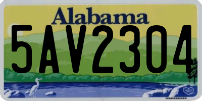 AL license plate 5AV2304