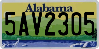 AL license plate 5AV2305