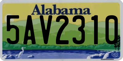AL license plate 5AV2310