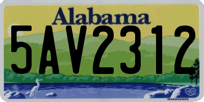 AL license plate 5AV2312