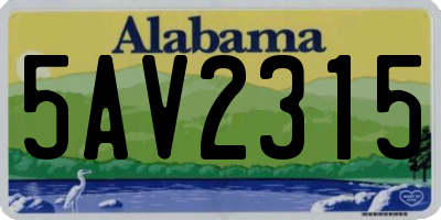 AL license plate 5AV2315