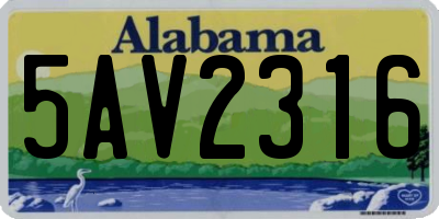 AL license plate 5AV2316